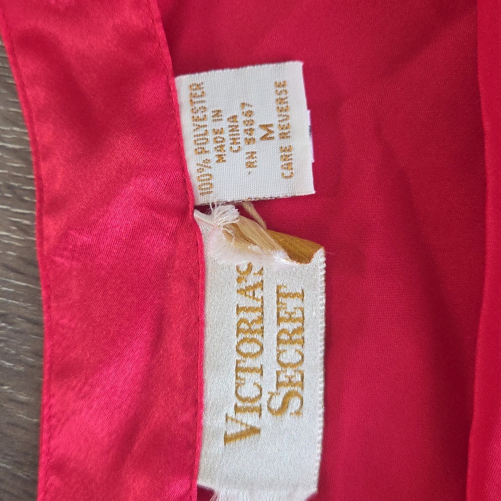 Victoria's Secret Gold Label Red Satin 2 Piece Matching Chemise Set - Picture 7 of 16